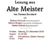 Lesung „Alte Meister“ von Thomas Bernhard, 27. November im Stift Admont!